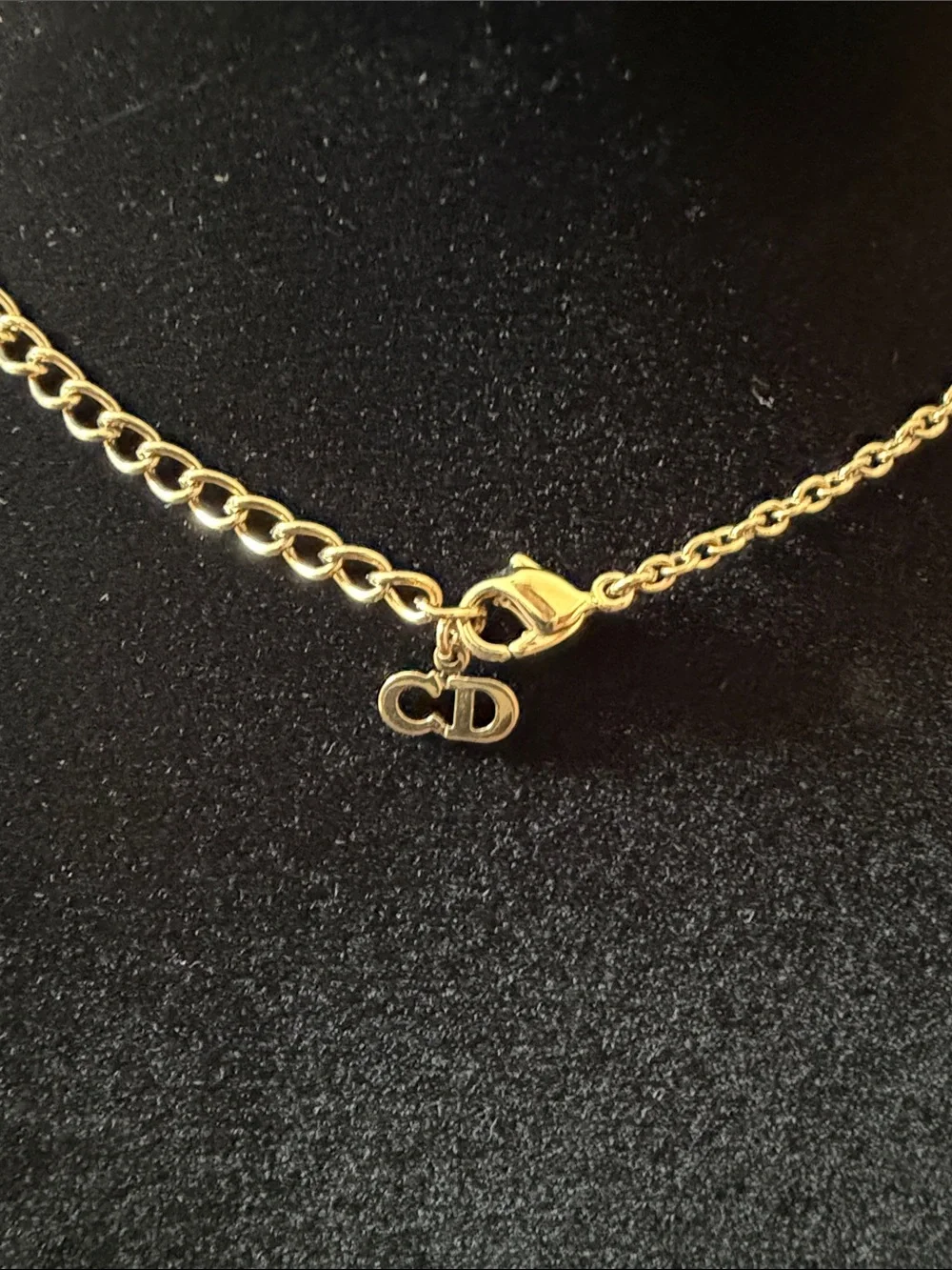 Christian Dior Vintage Gold CD Interlocking Logo Chain Necklace